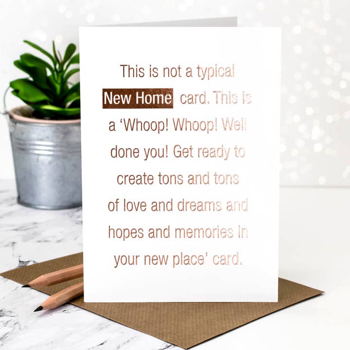 Foiled New Home Card for wholesale by Coulson Macleod (U.S. Duties Paid)