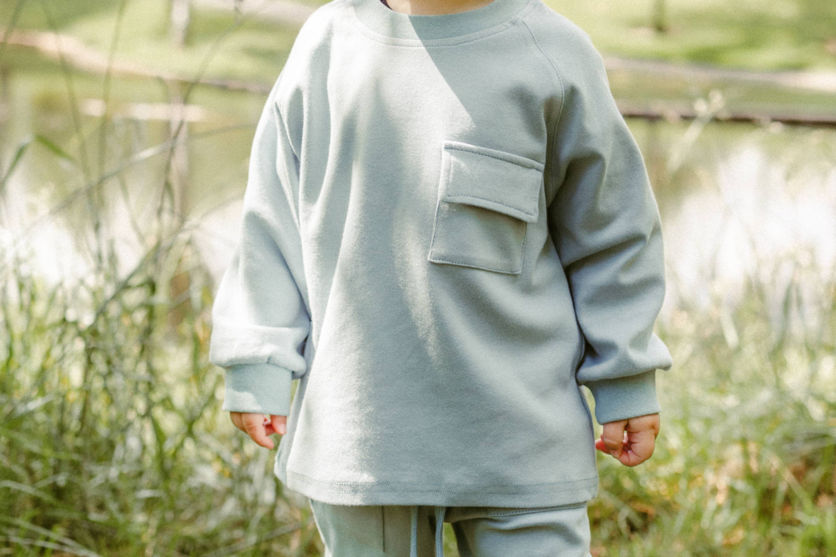 Raglan Playwear Set in Dusty Blue for wholesale on Faire6
