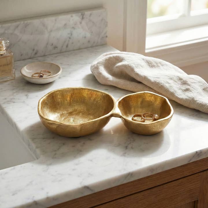 Alum Gold Two Section Bowl
for wholesale by India Handicrafts Inc