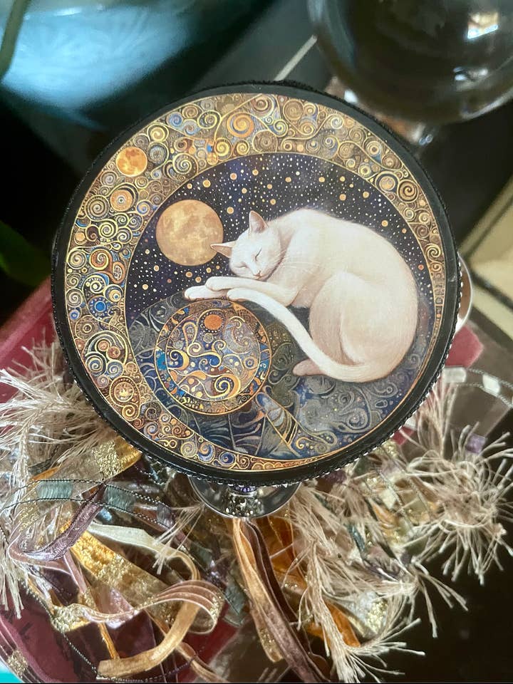 Tamborim e Fita de Gato Místico da Lua para Decoração de Parede por atacado de Bodhi Leaf Market