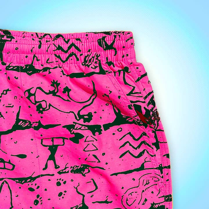 Gecko Hawaii – wholesale Swim shorts – Men′s – Iconic Gecko Wall Hot Pink Volley Shorts4