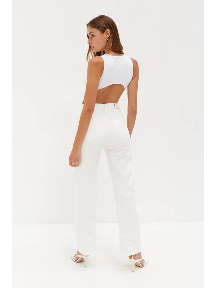 Sade Sleeveless Bodysuit - White for wholesale on Faire3