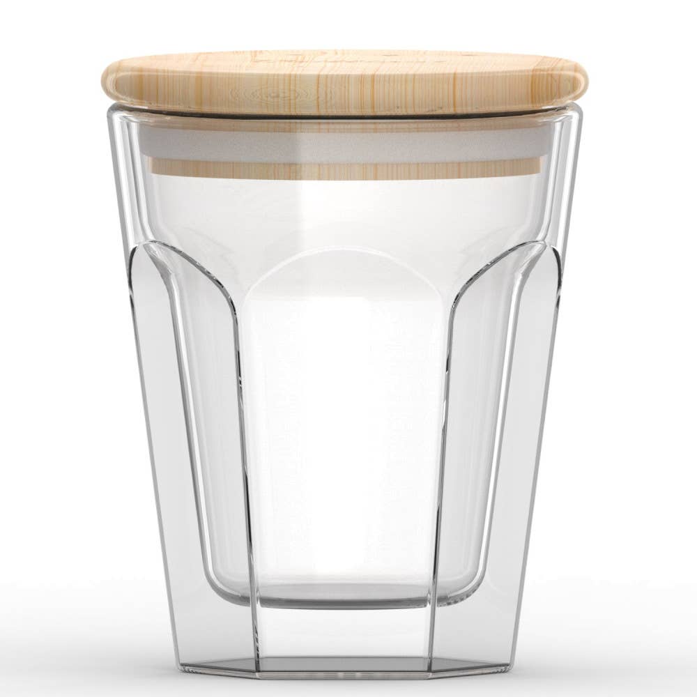 TABLESETTERS LIMITED - Wholesale Drinkglas/beker - Dubbelwandige beker met bamboedeksel set van 23