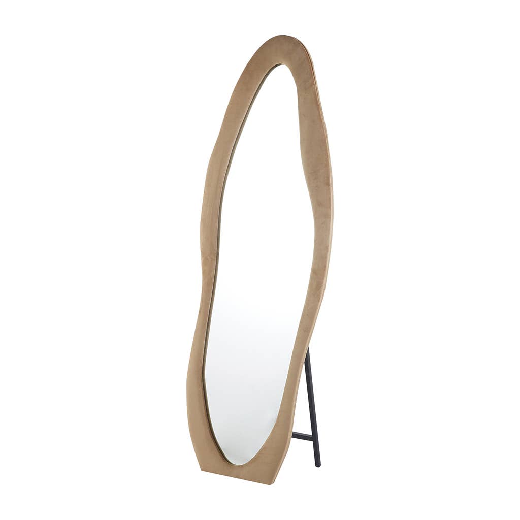 Opjet Paris - Wholesale Wall Mirror - Osmose beige velvet mirror L60 H160cm1