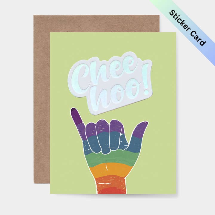Cheehoo Shaka Sticker Card for wholesale by Bring Aloha