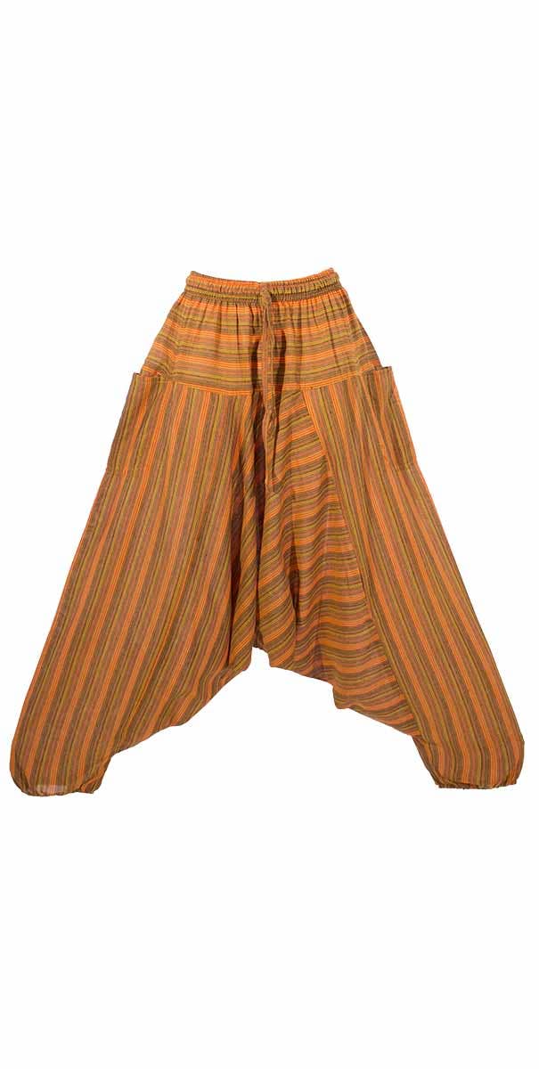 Coline – Engroshandel Bukser - Dame – Coline kvinde harembukser med stribet bomuld og elastisk talje5