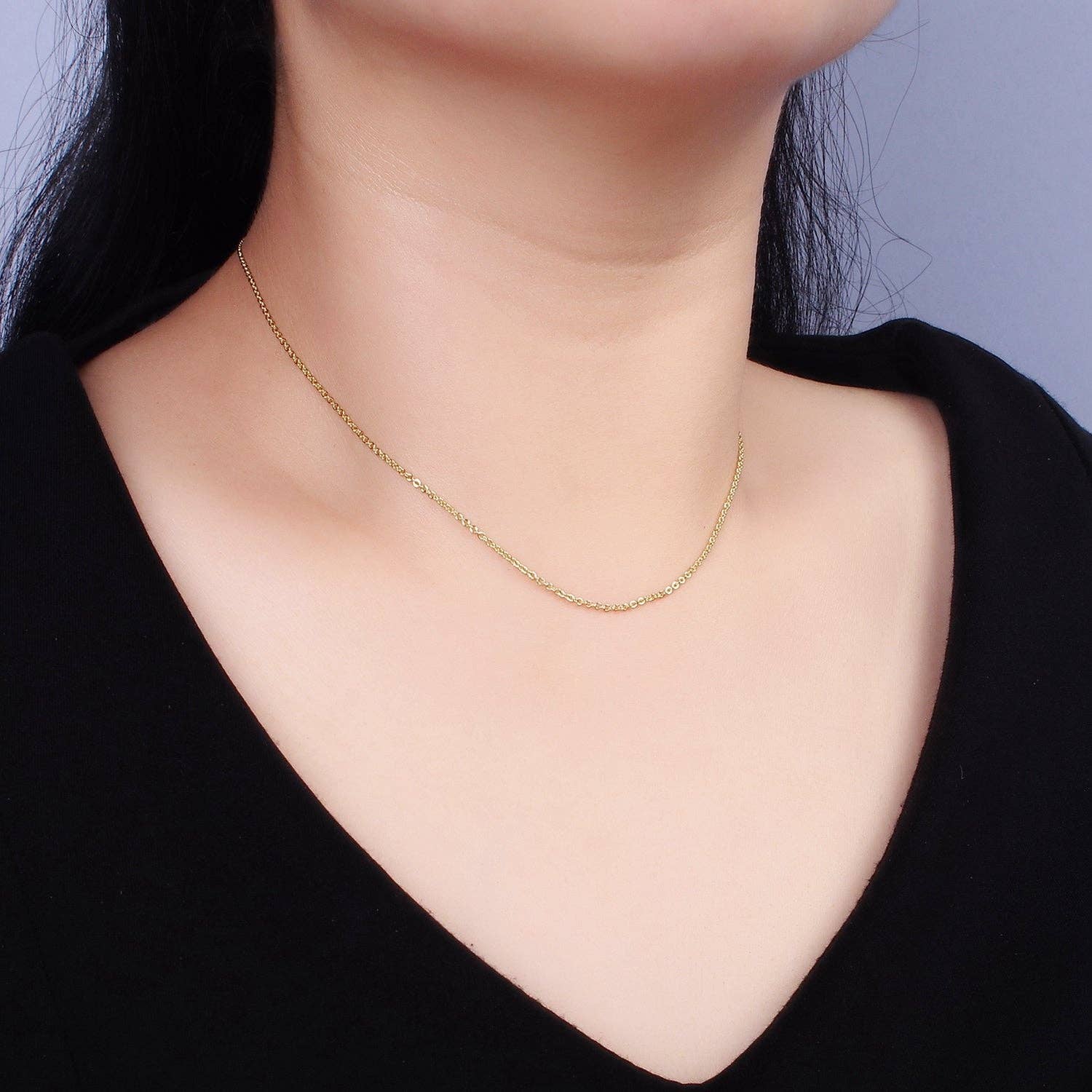 Aim Eternal - Wholesale Link & Chain Necklace - 16"/18"/20" Gold Filled 1.2mm Dainty Cable Chain Necklace0
