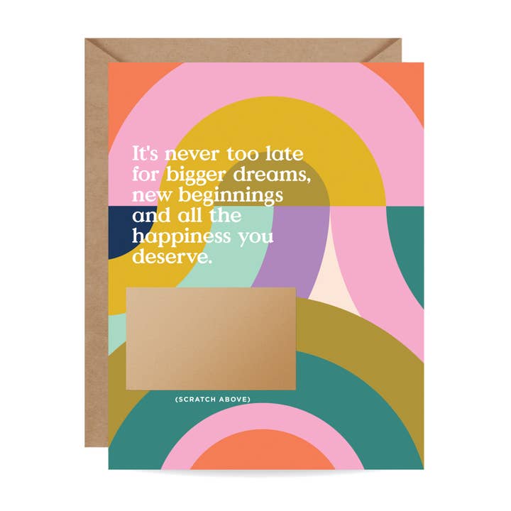 Inklings Paperie - Wholesale Encouragement Card - Scratch-off Card - Never Too Late - Encouragement2