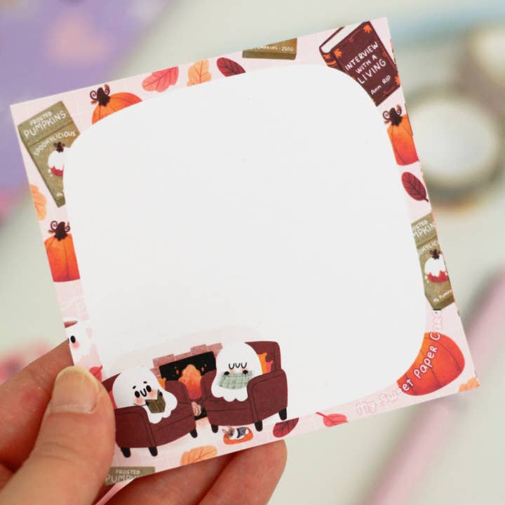 Ghosty Reading Time - Cute Halloween notepad for wholesale by My Sweet Paper Card