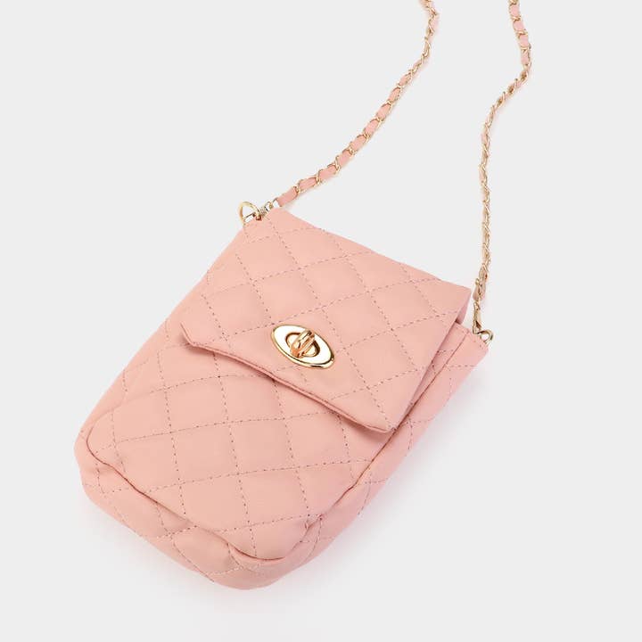 Quiltet mini crossbody-taske i imiteret læder for engroshandel hos Sensibling Corp.