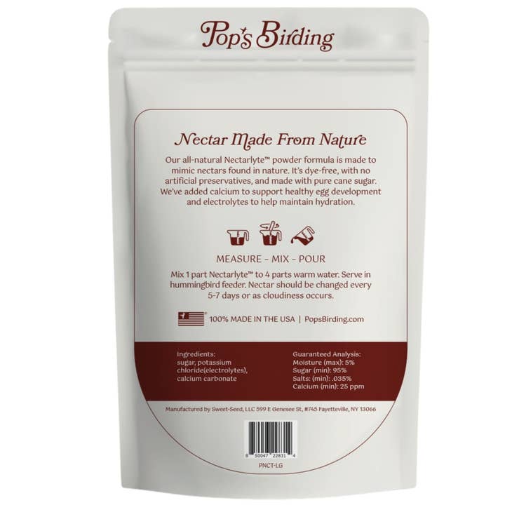 Pop's Birding - Wholesale Bird Feeder - Nectarlyte™ Hummingbird Nectar, Powder Concentrate 2lb3