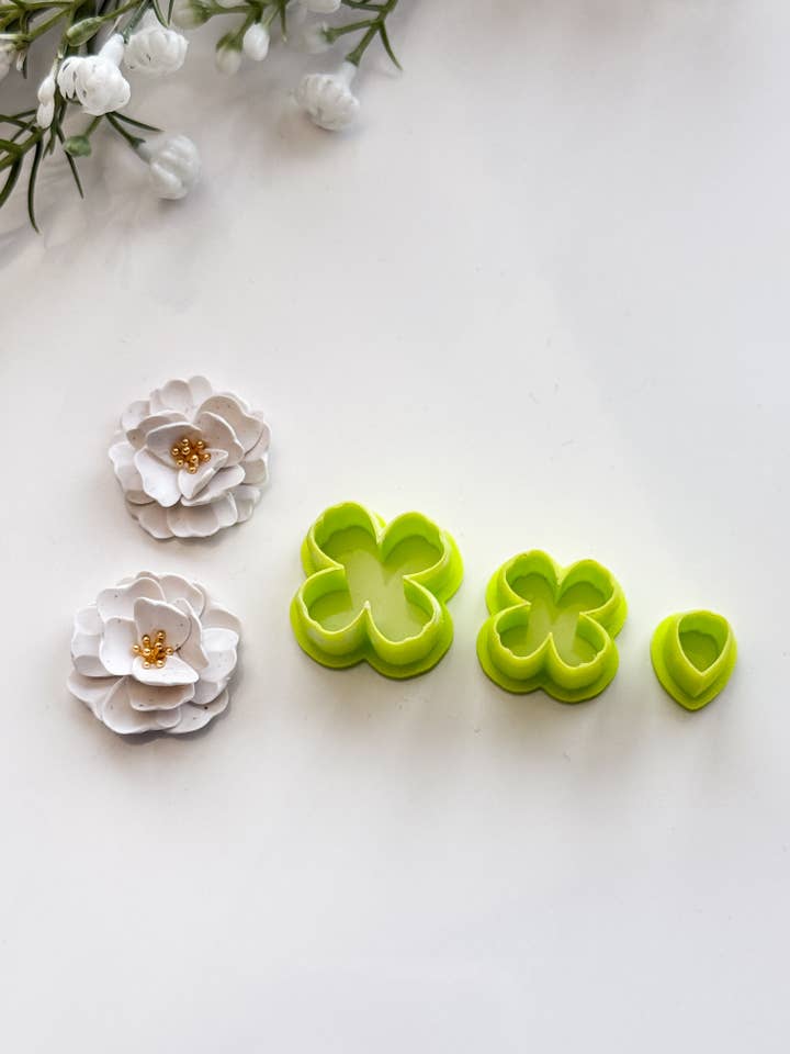 Bloemenbouwer #5 Pioenroos Klei Snijset PCC1616 voor wholesale door Tera Clay