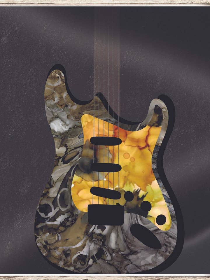 Rock Resonance - Abstract Guitar Art Print for wholesale by Julia Frost Art