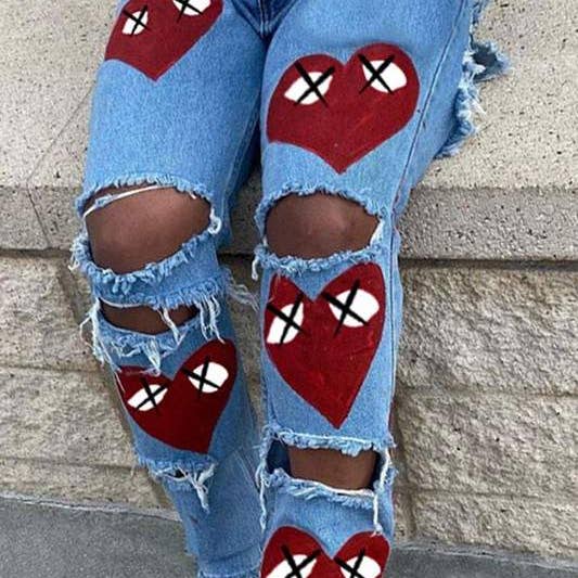 Wholesale heart cut out jeans for your store Wholesale heart cut out jeans for your store