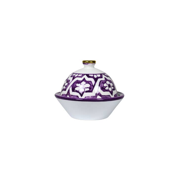 Chabi Chic – Engroshandel Krukke – Majorelle blå præget smørfad x1 & Fassia Lilas x1