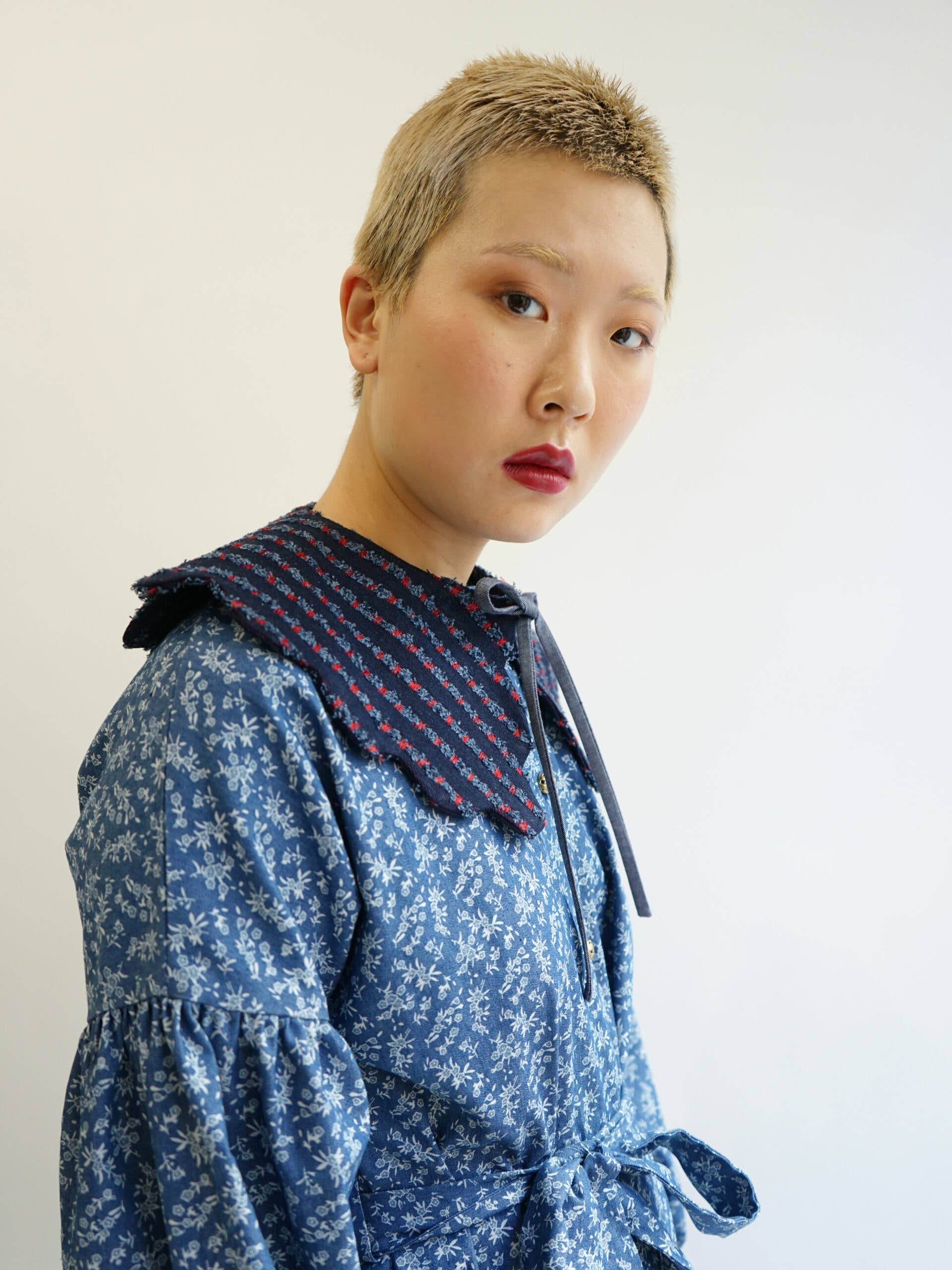 ROSAMEN BADO - Vente Chemise à col boutonné – femme - Col COLETTE - FANCY DENIM3