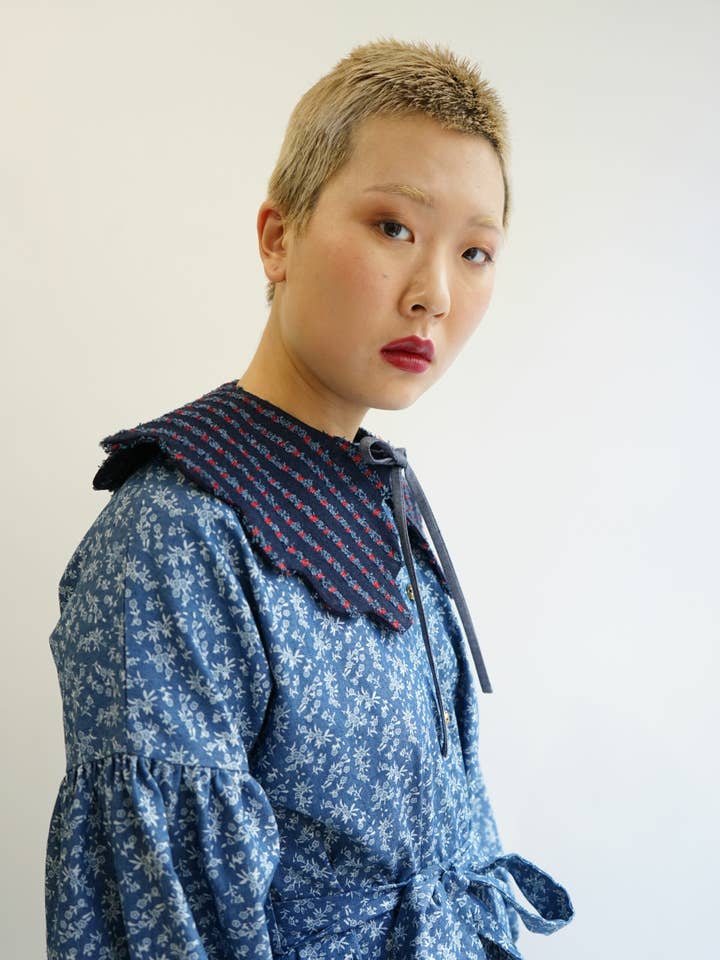 ROSAMEN BADO - Vente Chemise à col boutonné – femme - Col COLETTE - FANCY DENIM3