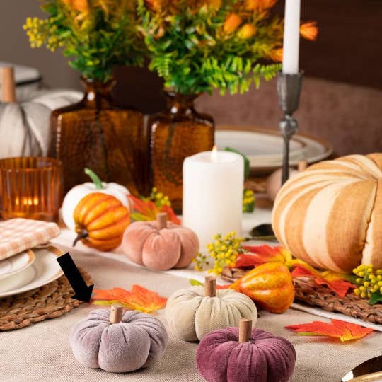 Rosha Living Inc - Wholesale Decorative Tabletop Object - Ara Mini Pumpkin Grey