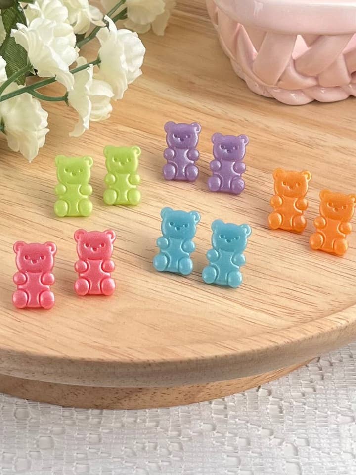 Gummy Bear Stud Earrings for wholesale by Crochet and Clay Cat