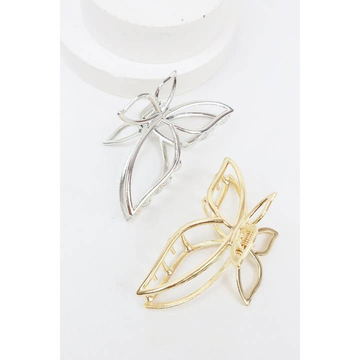 MIX COLOR Medium Metal Butterfly Hair Claw for wholesale on Faire