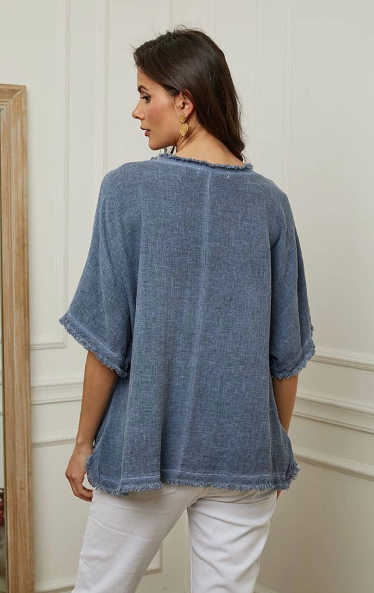 LÉA & LUC - Wholesale Blouse – Women’s - Plain blouse in 50% Linen and 50% Cotton REF. 982826