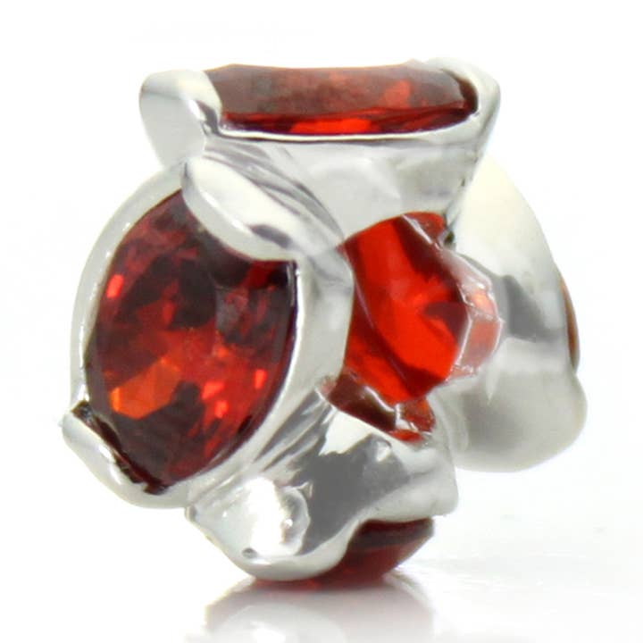 Abalorio chapado en plata — «Bling» cristal transparente. para venta al por mayor de West Coast Jewelry