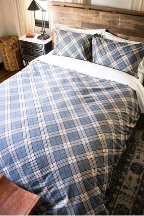 Charcoal Cream Tilted Plaid Comforter Set for wholesale on Faire1
