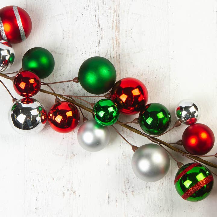 5' Christmas Round Ball Ornaments Garland  for wholesale by Factory Direct Craft