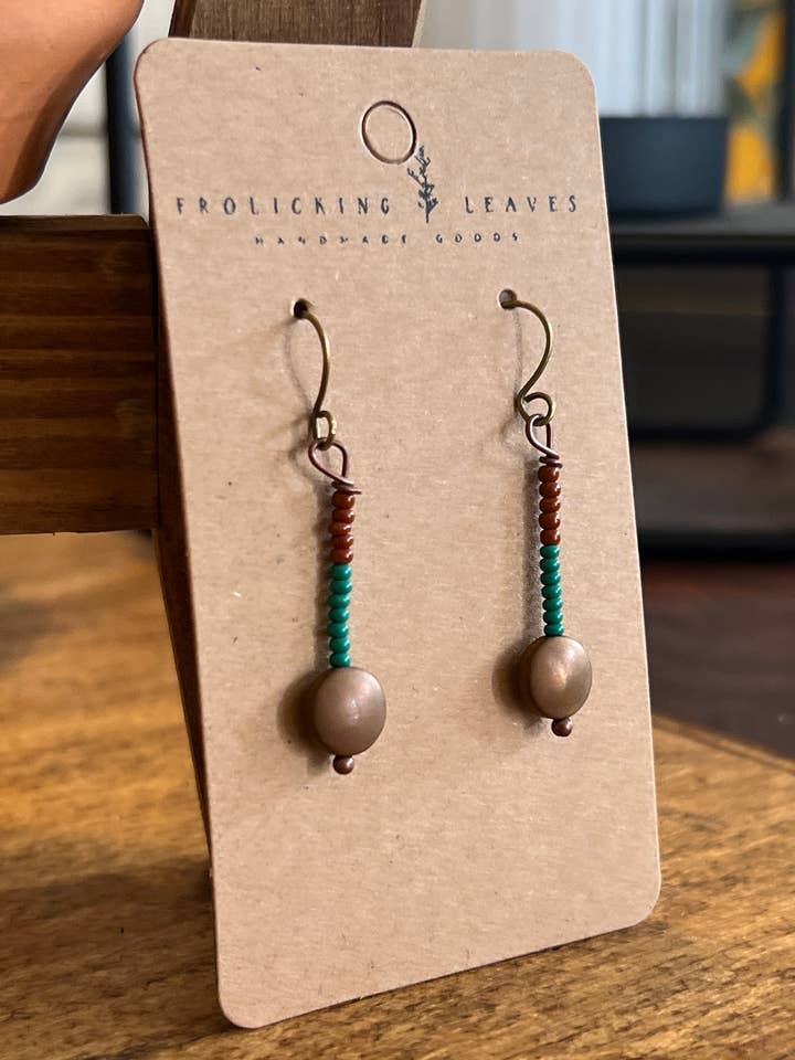 Beaded Dangle Earrings - Circle for wholesale by Frolicking Leaves