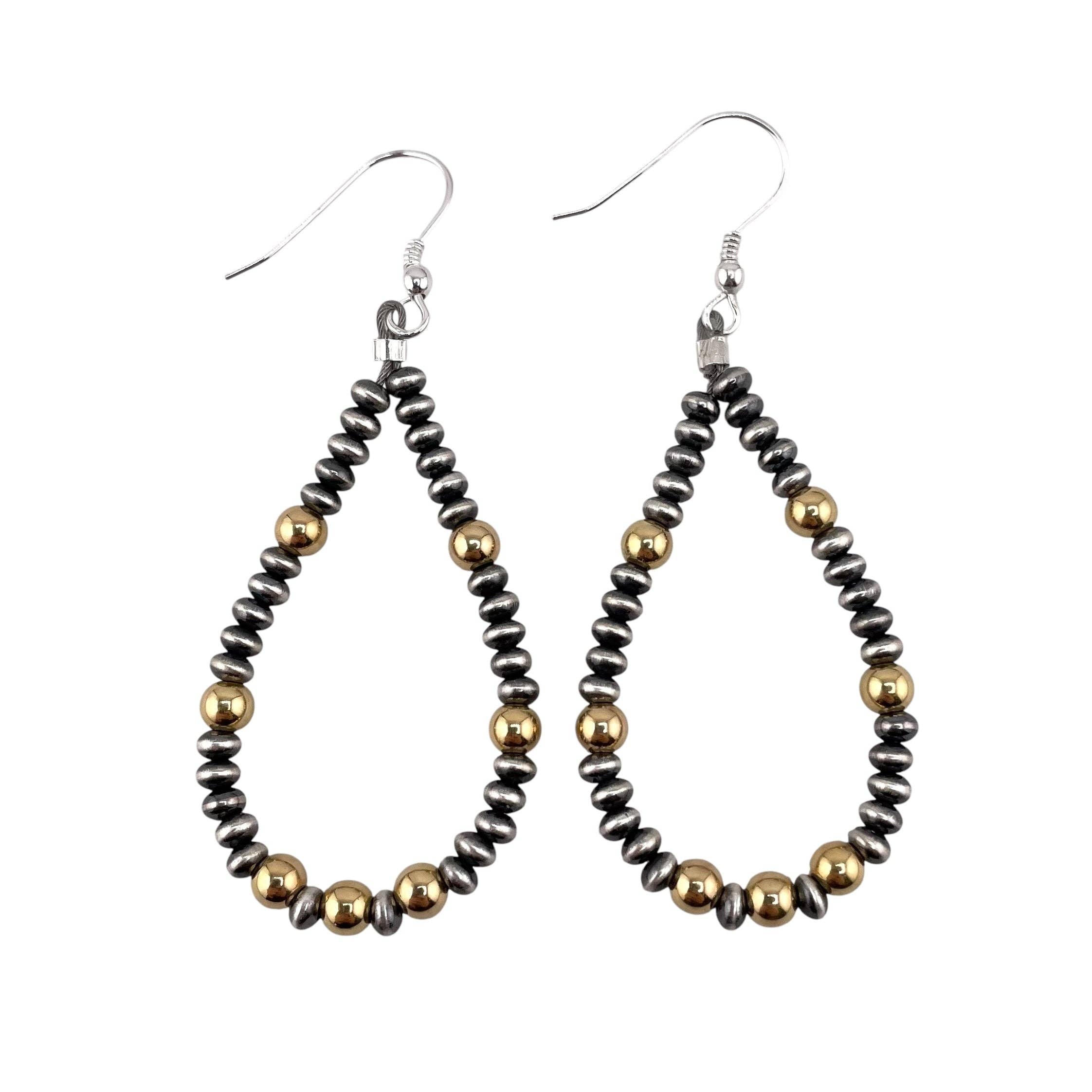 Select Lines - Vendita all'ingrosso Orecchini pendenti - Orecchini a goccia con perle miste Desert Pearl in argento sterling e oro 12K riempito0