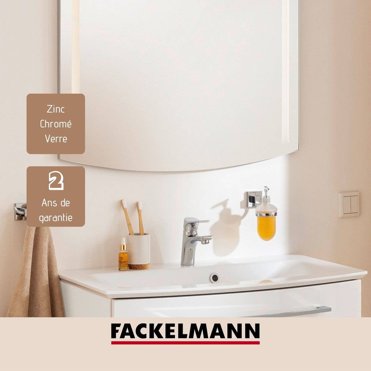 Fackelmann - Wholesale Soap Dispenser - Fackelmann Mare grey chrome wall soap dispenser3