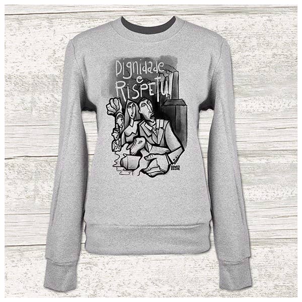 Moletom feminino de gola redonda Dignidade and Respect por atacado de Collecteeve
