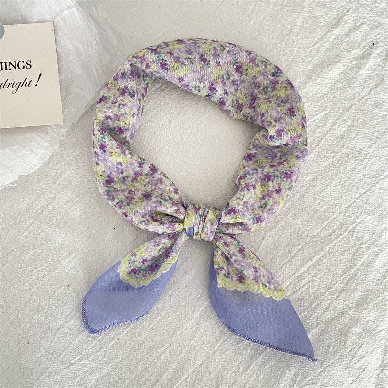 pinkblu02 – wholesale Halsduk - Dam – Sommar Dammode Bomull Linne Blommig Sjal16