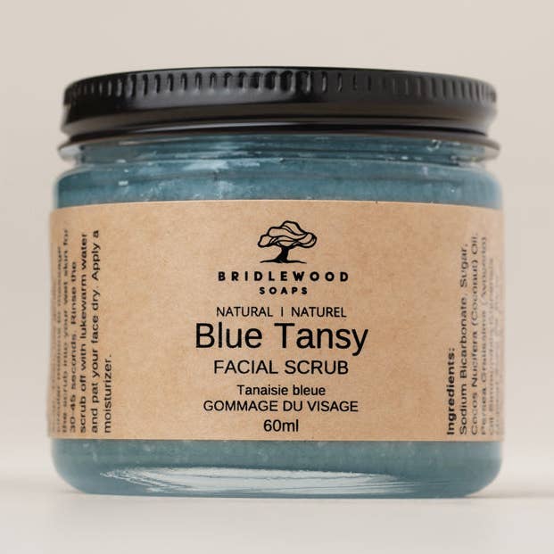 Blue Tansy Facial Scrub for wholesale by Bridlewood Soaps