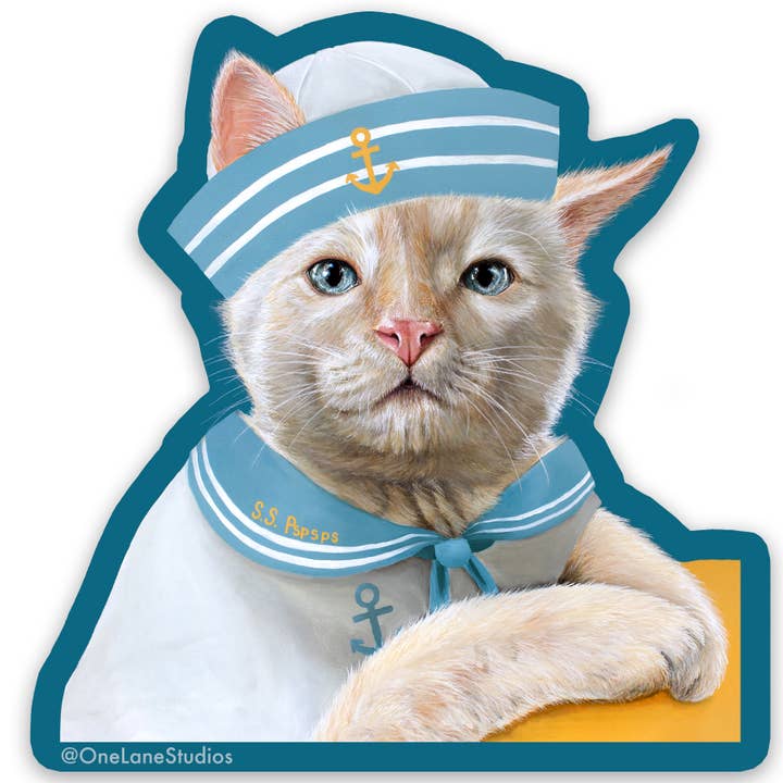Adesivo in vinile Buoy-Boy (Sailor Kitten) per la vendita all'ingrosso da parte di One Lane Studios