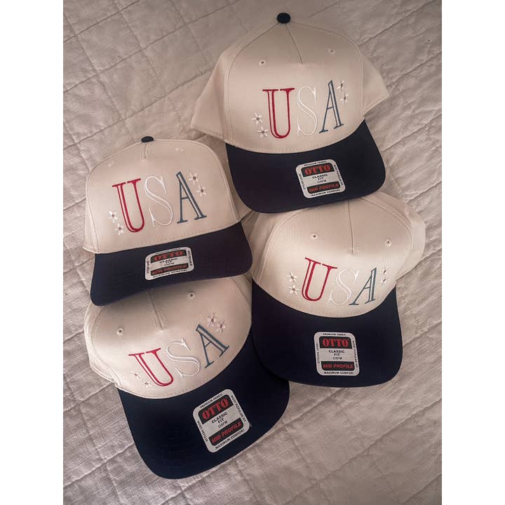 Ginger And Babe - Wholesale Trucker Hat - Women's - Embroidered USA Trucker Hat, 4th of July baseball cap
