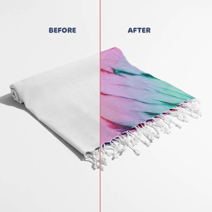 Kikoya - Wholesale Beach Towel - White Beach Towel Tie-dye Sublimation Blanks Tiedye Quickdry14