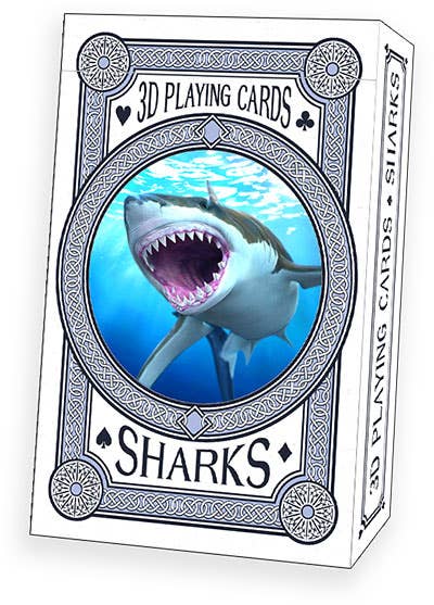 Cards, Shark, 3d