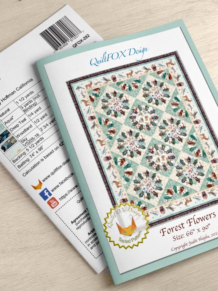 Skogsblommor, storlek: 66 ”x 90" för wholesale av Quiltfox Design