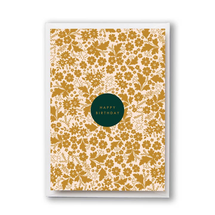 Happy Birthday Golden Secret Garden Card for wholesale by Lucy says I do