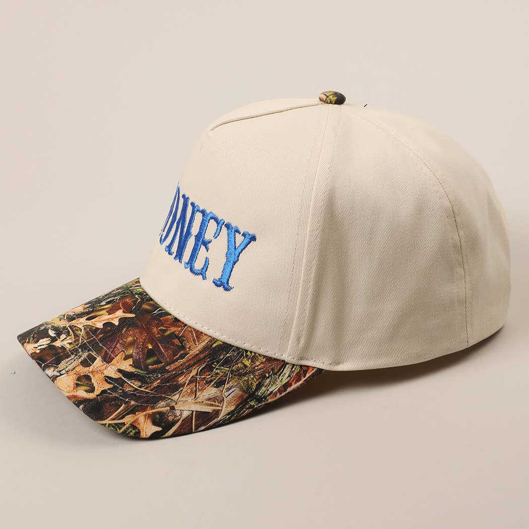 Fashion City - Wholesale Trucker Hat - Unisex - HONEY Lettering Embroidery Camo Two-Tone Cap30