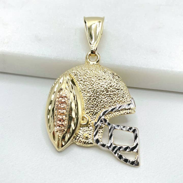 18k Gold Filled American Football Helmet Pendant Wholesale J for wholesale by DIJU Jewelry