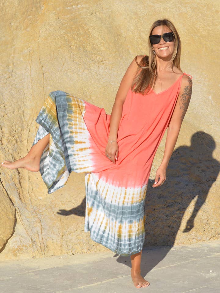 PINK TYEDIE JUMPSUIT for wholesale by Mandala by Mallorca