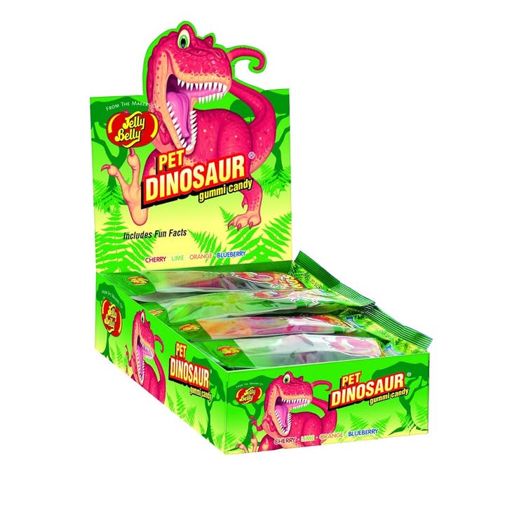 Jelly Belly Gummi Pet Dinosaur Gummy Assorted Flavor 1.75 oz 24 ct for wholesale by Long Island Candy Factory