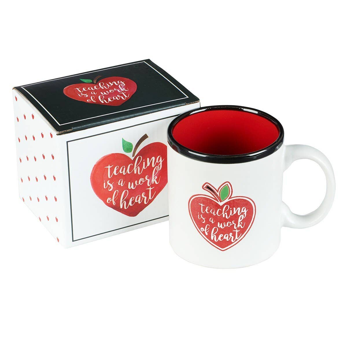 Christian Art Gifts - Vente Tasse à café - Mug blanc/rouge Apple Teaching is a Work of Heart1