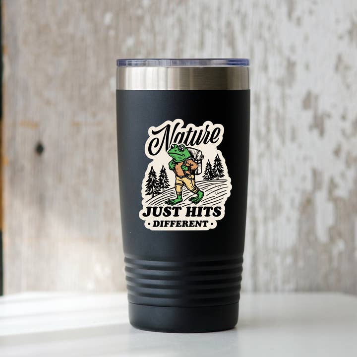 Yarnival - Wholesale Sticker - Nature Just Hits Different Sticker - hiking, outdoors1