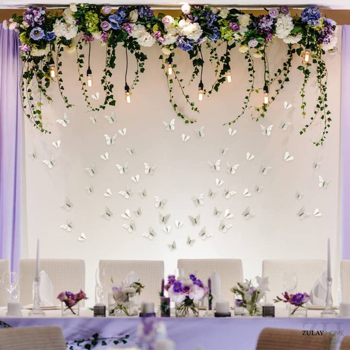 Zulay Kitchen – wholesale Wall Accent – 3D Butterfly Wall Decor – Set of 48 Decorative Butterflies19