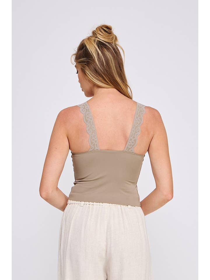 Allie Rose - Wholesale Bralette - Women's - Lovely scallop edge lace bralette tank; padded8