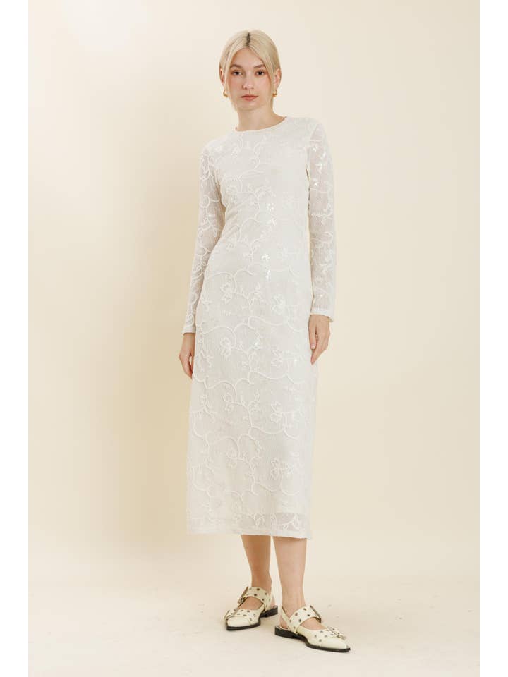 IVORY AD2231 - FLORAL KNIT MAXI DRESS for wholesale on Faire3