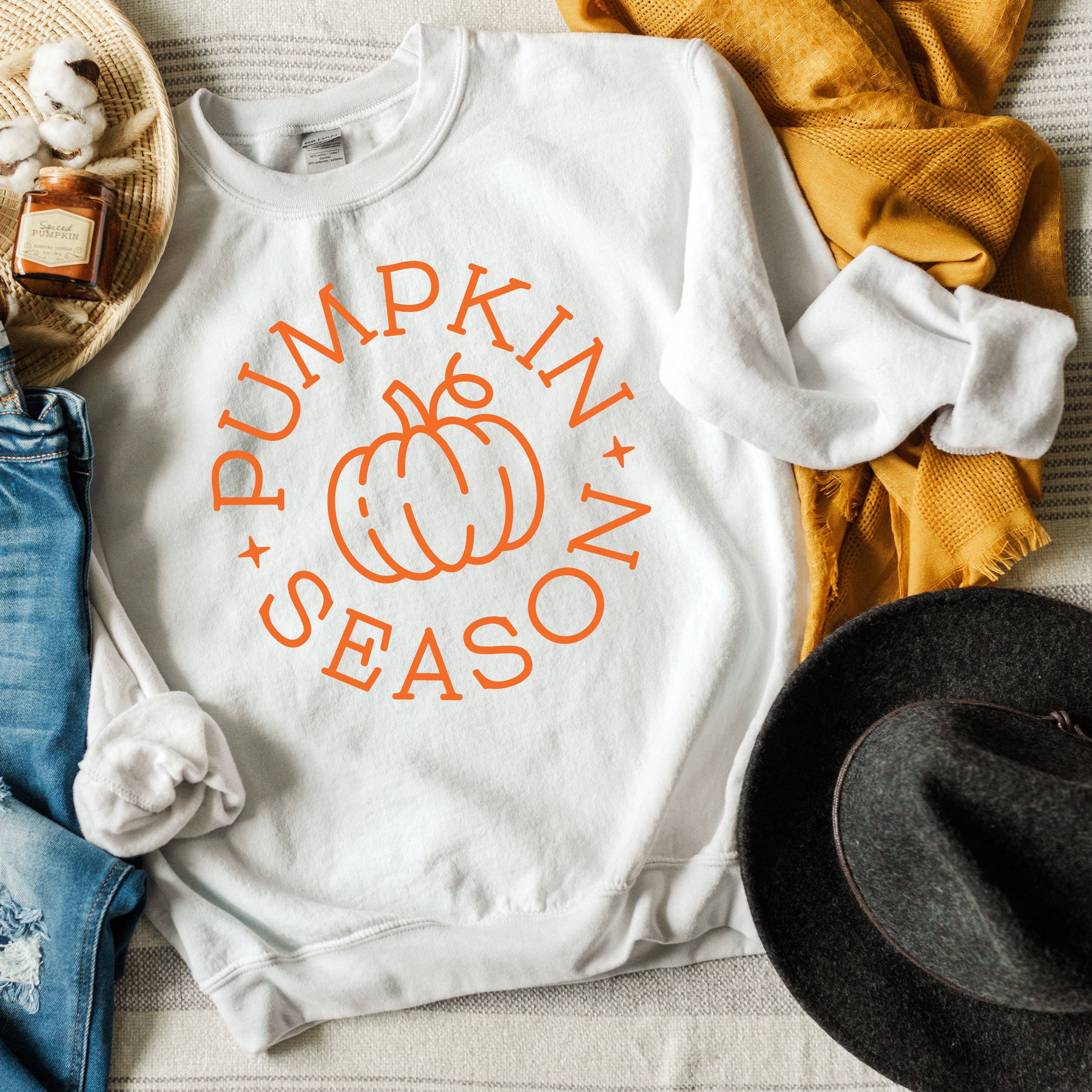 Olive And Ivory Wholesale - Wholesale Graphic Sweatshirt - Women's - Pumpkin Season Circle | Sweatshirt | Fall2